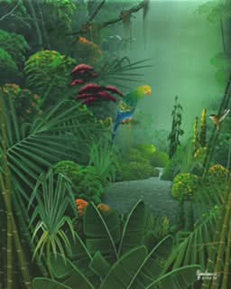 Albott Bonhomme 20"x16" The Parrot and the Bird 2014 Acrylic on Canvas #10MFN