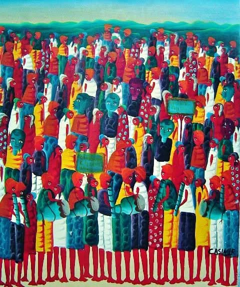 CASIMIR Laurent (1928-1990) 24"x20" Market Scene c1980 Oil on Canvas #1-2-95MFN