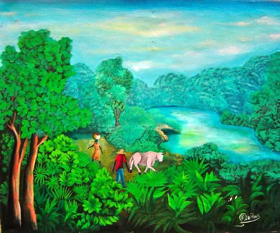 Charles Duffranc 20"x24" Rural Scene c1980 Oil on Canvas #2-2-95MFN