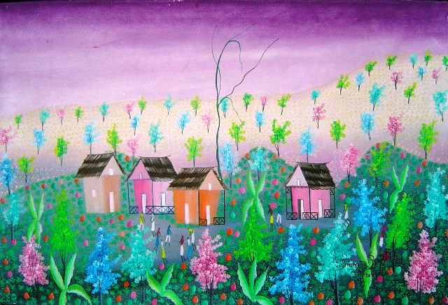 Emmanuel Jn-Baptiste Jean 24"x18" Rural Scene Oil on Canvas #1-2-95MFN