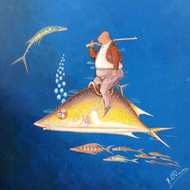 Andre Blaise 8"x10" The Hunter Oil on Board #1248GN-HA