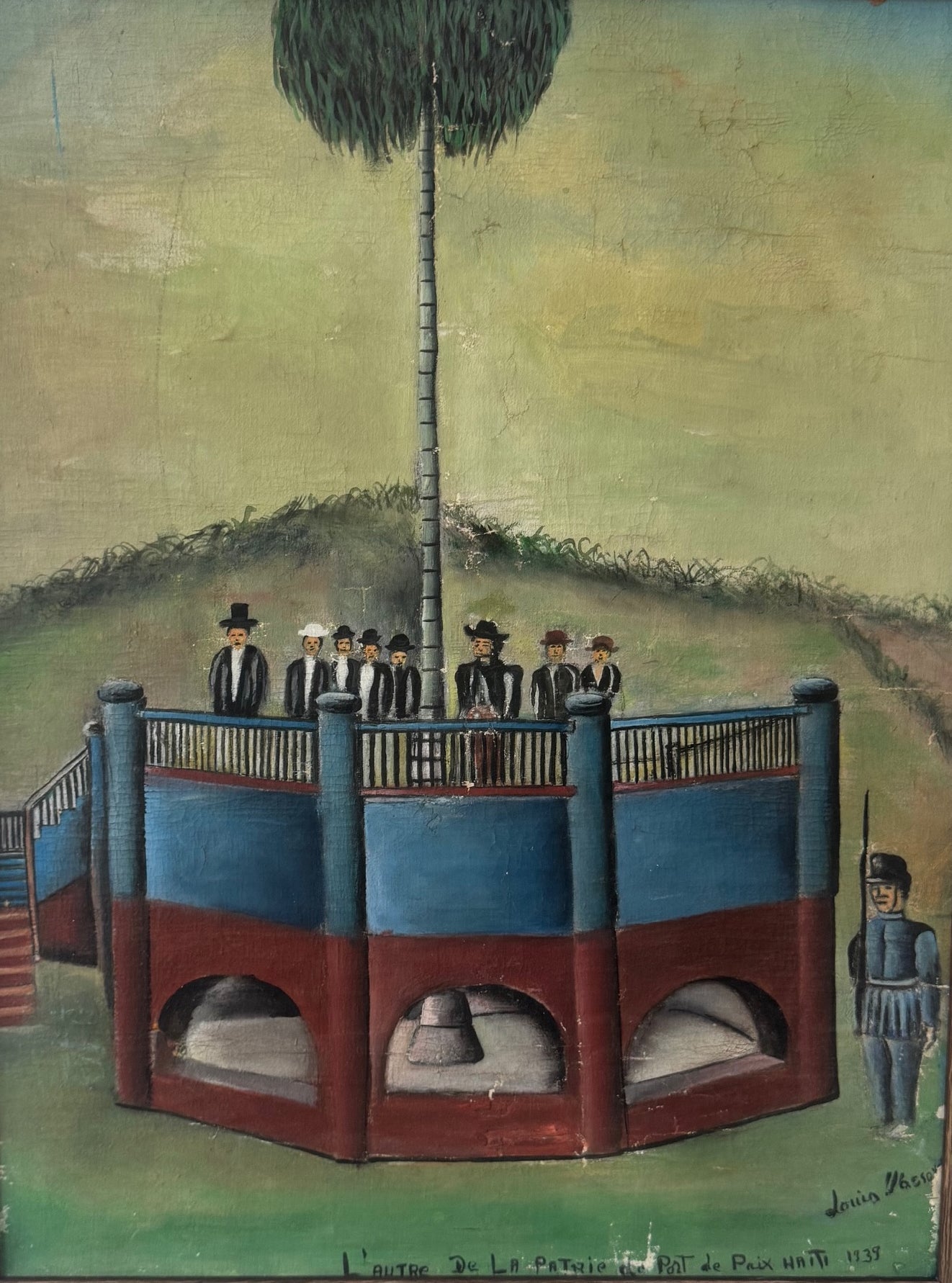 Haitian painting by Louis Vassor (1888–1968), early 20th-century artist and educator from Port-de-Paix, reflecting historical and social themes.