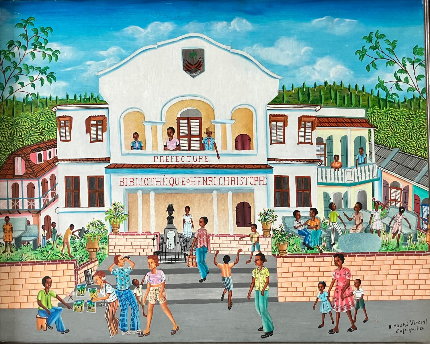 Nemours Vincent original Haitian primitive painting by Cap-Haïtien artist