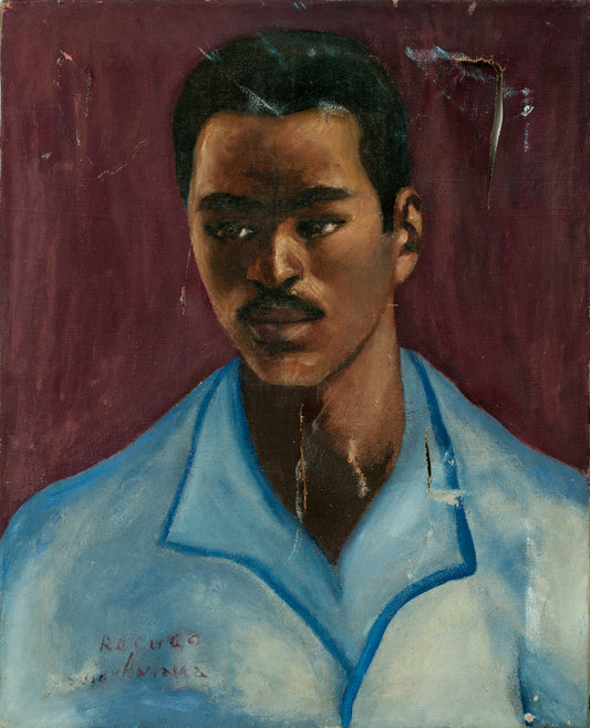 Xavier Amiama 20"x16" Portrait d'homme huile sur toile peinture #9-3-96GSN-Fondation Marie &amp; Georges S. Nader
