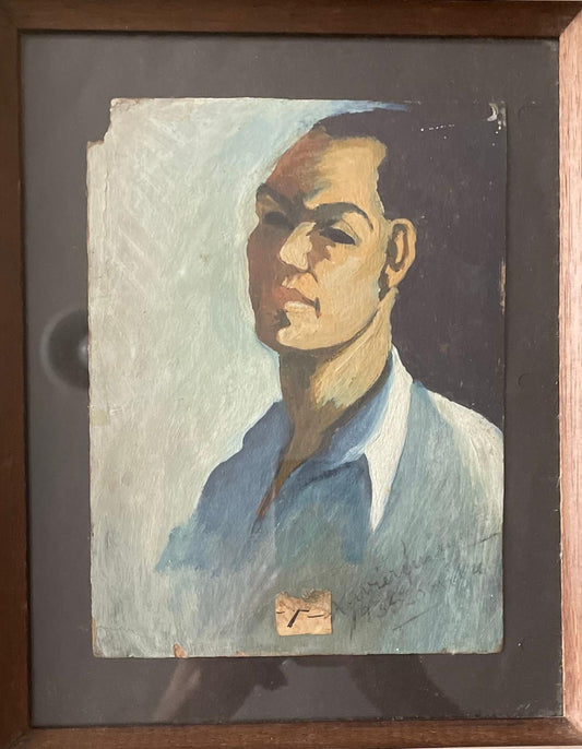 Xavier Amiama (1910-Haïti 1969) 8,75"x6,5" SANS TITRE 1935 Encre de crayon de couleur sur papier dessin encadré #36-3-96MFN