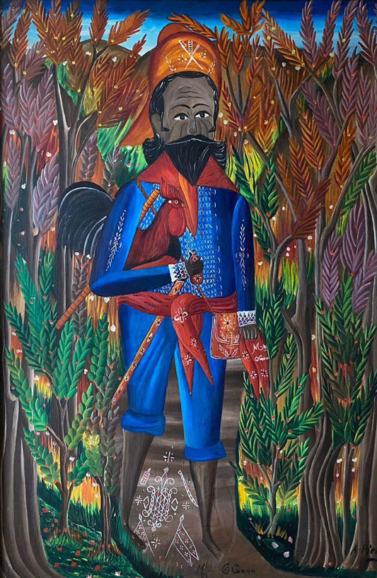 Andre Pierre painting of Met Ogou 36"x24" unframed