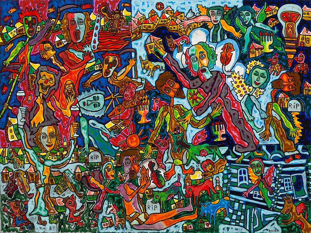 Anick Langelier 30"x40" Lazarus and the Rich Man 2026 Acrylic on Canvas Painting #1AL