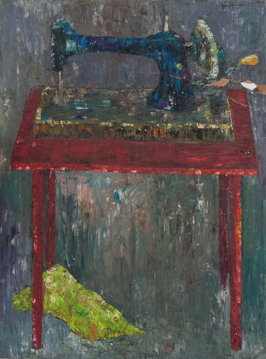 Gesner Armand (1936-2008) 17 ½" x 23 ½" Goat on a Chair 1977 Oil Painting-Fondation Marie & Georges S. Nader #2-3-96GSN