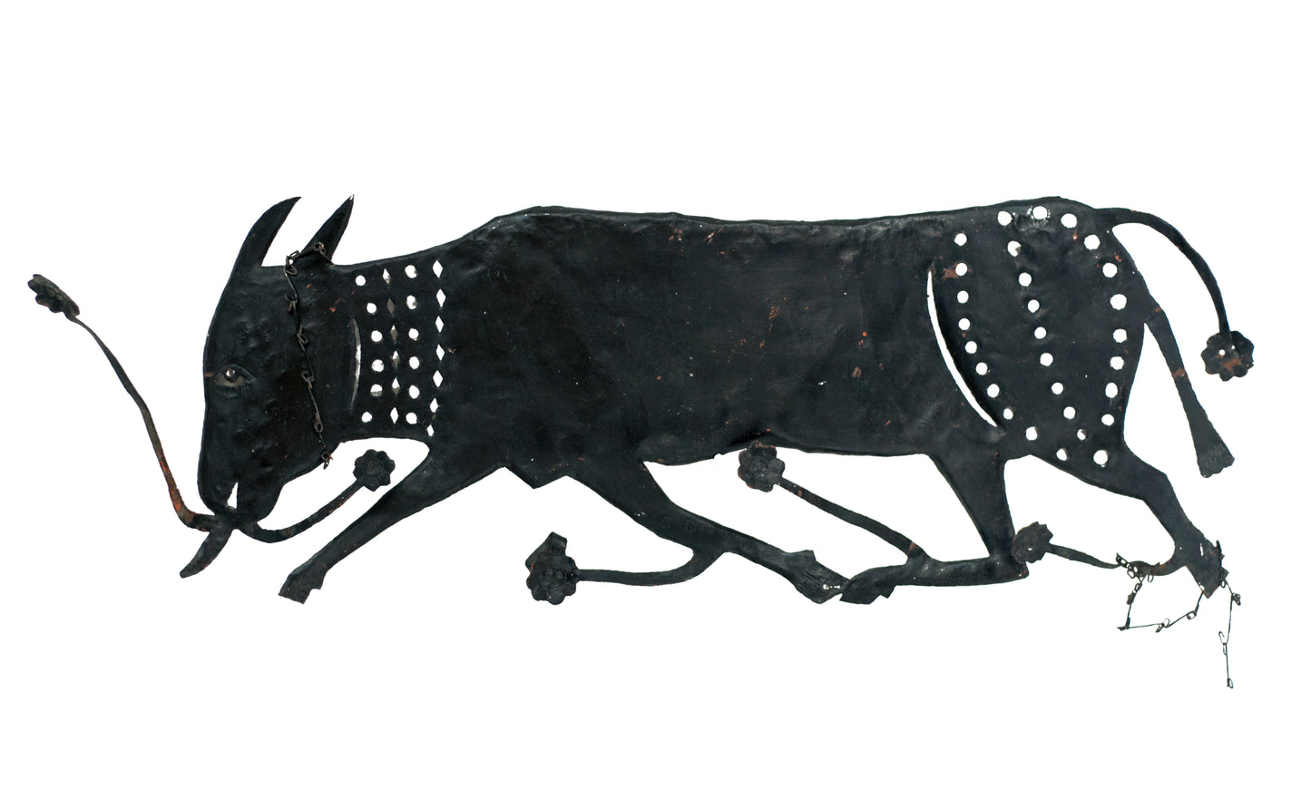 Gabriel Bien-Aime Sculpture de tambour en acier découpé pour chien noir déchaîné 12"x32" #2GSN-Fondation Marie &amp; Georges S. Nader