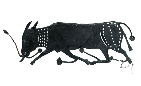 Gabriel Bien-Aime Sculpture de tambour en acier découpé pour chien noir déchaîné 12