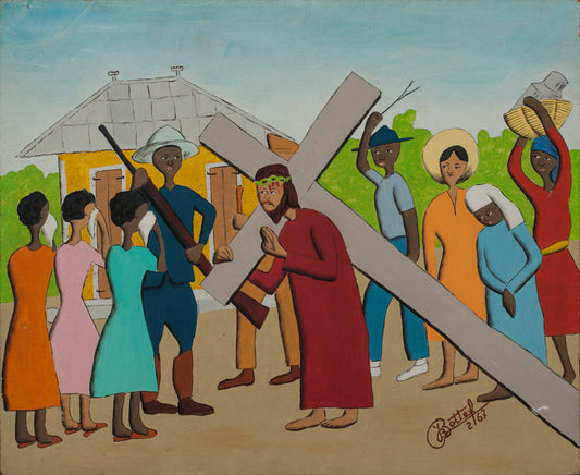 Jean-Baptiste Bottex (1918-1979) 10"x12" Jesus Carrying His Cross 1967 Oil on Board Painting #10-3-96GSN-Fondation Marie & Georges S. Nader