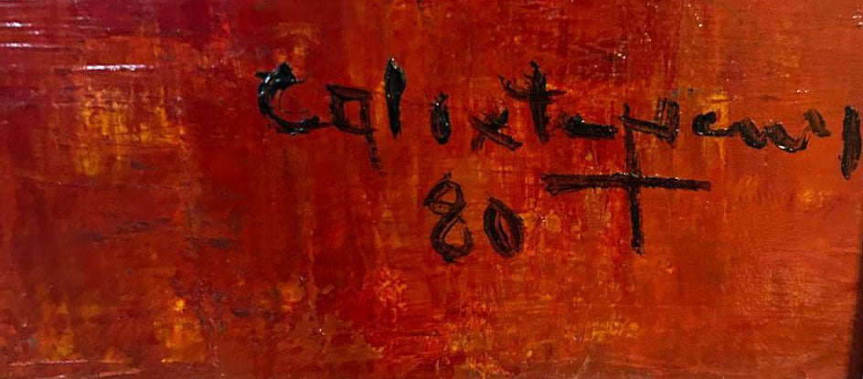 Calixte Henry (1933-2010) 12x16 Nature morte c1990 Acrylique sur toile #2M-1-95MFN