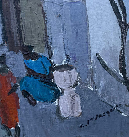 Carlo Jn-Jacques (1943-1990) 12"x16" Village Scene 1982 Oil on Canvas #65-3-96MFN
