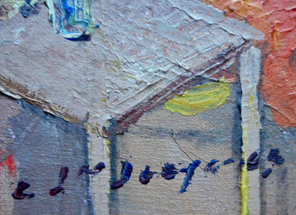 Carlo Jn-Jacques (1943-1990) 20"x24" Village Scene Acrylic on Canvas Unframed Painting #1PK