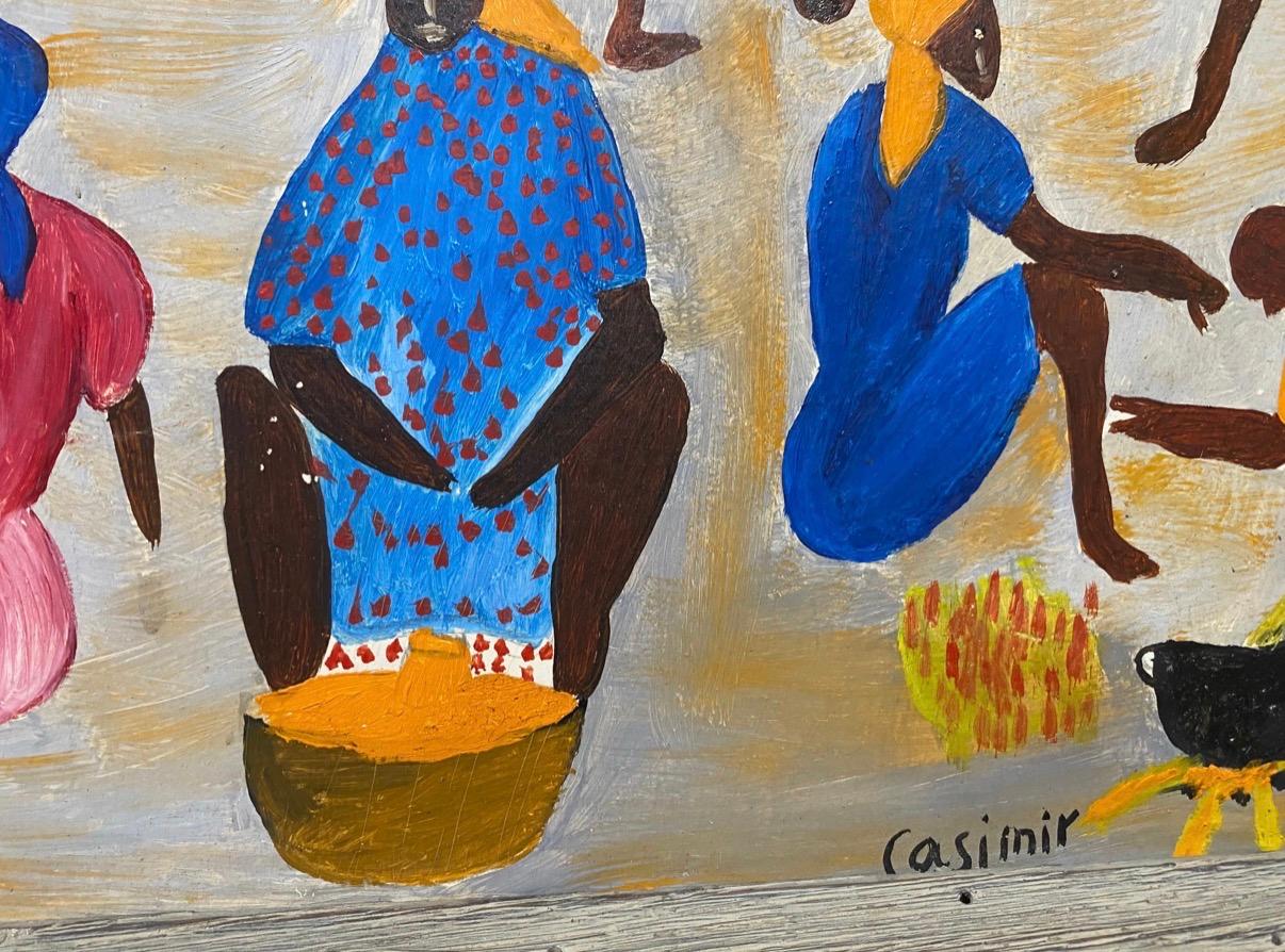 CASIMIR Laurent (1928-1990) 24"x20" Escena de mercado c1980 Óleo sobre lienzo #1-2-95MFN