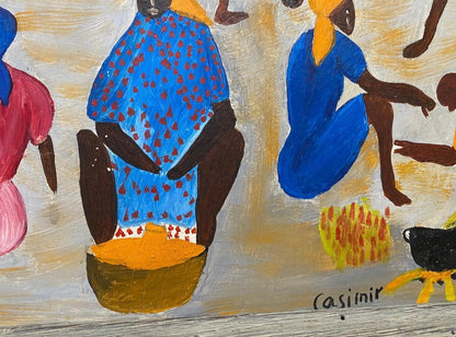 CASIMIR Laurent (1928-1990) 24"x20" Escena de mercado c1980 Óleo sobre lienzo #1-2-95MFN
