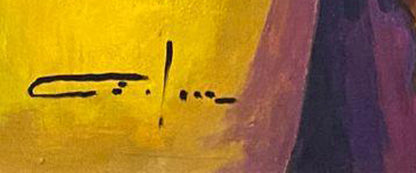 Dieudonne Cedor (1925-2010) 36"x24" Mother & Child in Village Scene c1990 Oil On Canvas Unframed Painting #2JN-HA