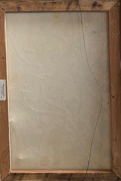 Decourcelle Gourgue 30"x32" Pescadores en la noche c1980 Óleo sobre lienzo #1HL