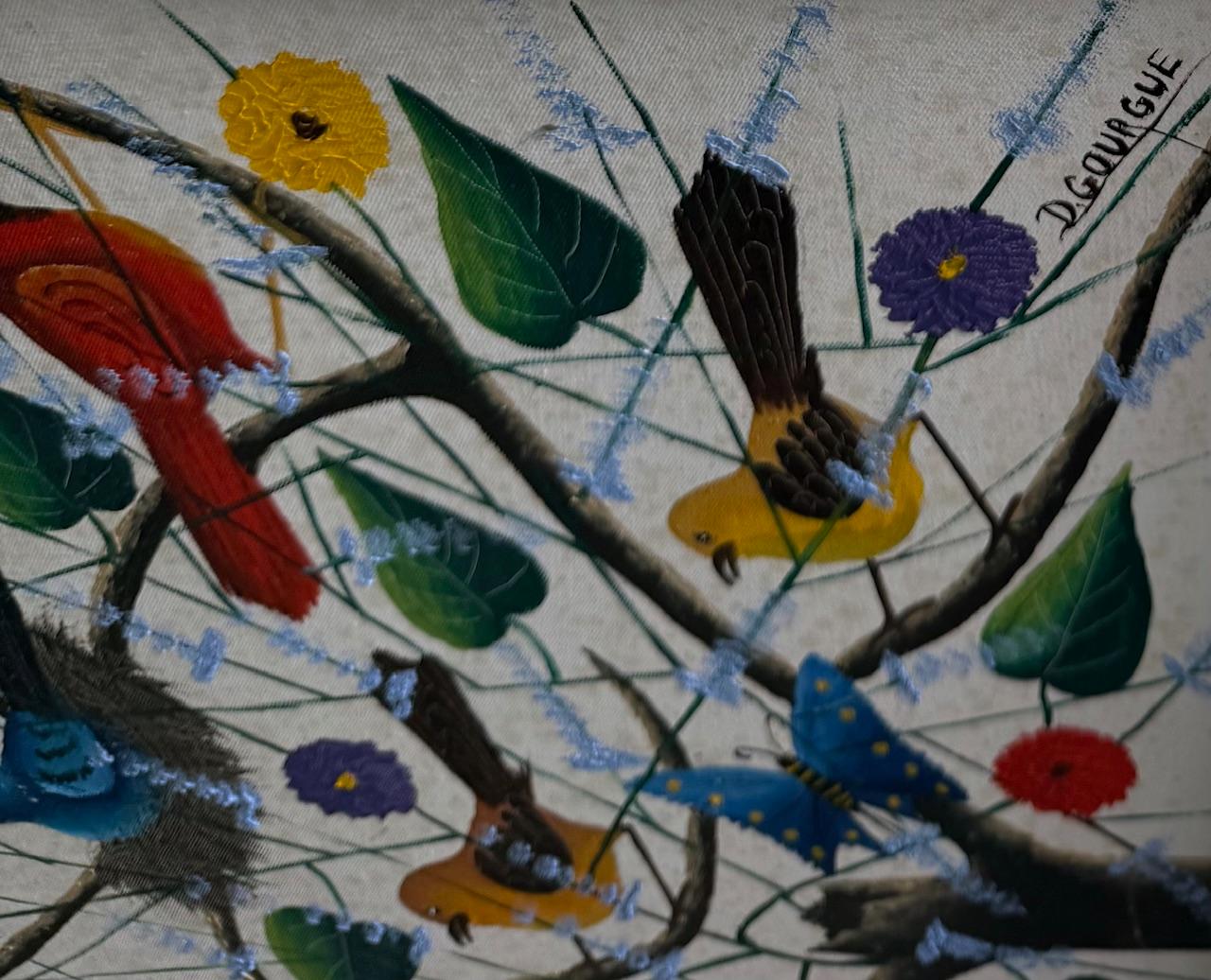 Decourcelle Gourgue 30"x32" Pescadores en la noche c1980 Óleo sobre lienzo #1HL