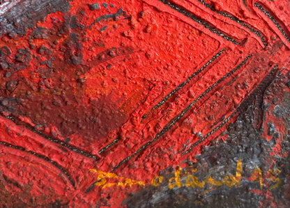 Philippe Dodard 20"x30" Le Petit Excentrique 1995 Acrylic on Canvas Unframed Painting #1CU