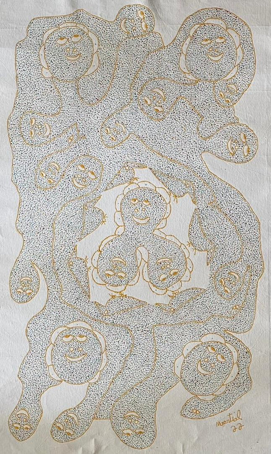 Edouard Martial 40"x24" Circle of Spirits 2022 Acrylic on Canvas Unframed Painting#6JN-HA