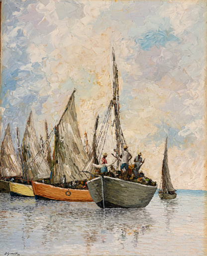 Eric Girault (Haitiano, n. 1937) "Chica desnuda" Óleo enmarcado sobre lienzo Pintura enmarcada 28"h X 22"w #1GSN-NY