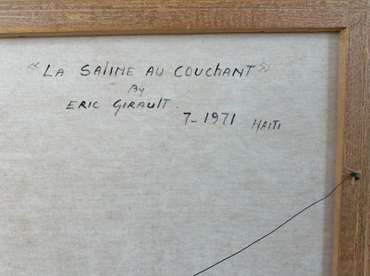 Eric Girault 14"x11" 2009 "Les Voiliers au Port" Huile sur Toile #8-AEG
