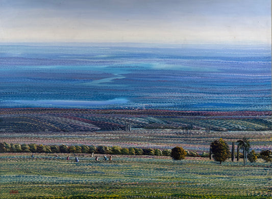 Jean Adrien Seide 40"x53" Field Landscape Acrylic on Canvas Painting#3FC