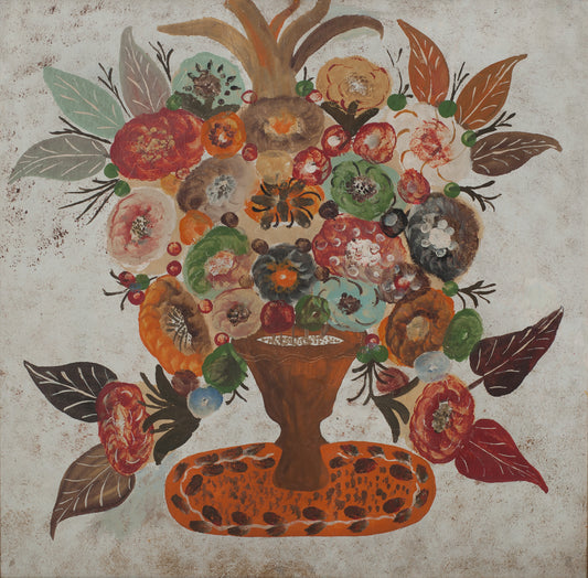 Hector Hyppolite (1894-1948) 19"x20" Vase of Flowers c1946 Oil on Carton#5-3-96GSN-Published- Fondation Marie & Georges S. Nader