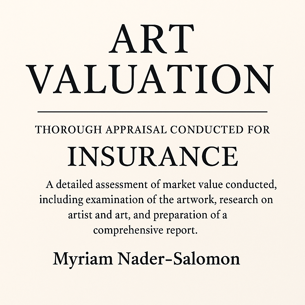 Art Valuation Fee For Insurance Appraisal