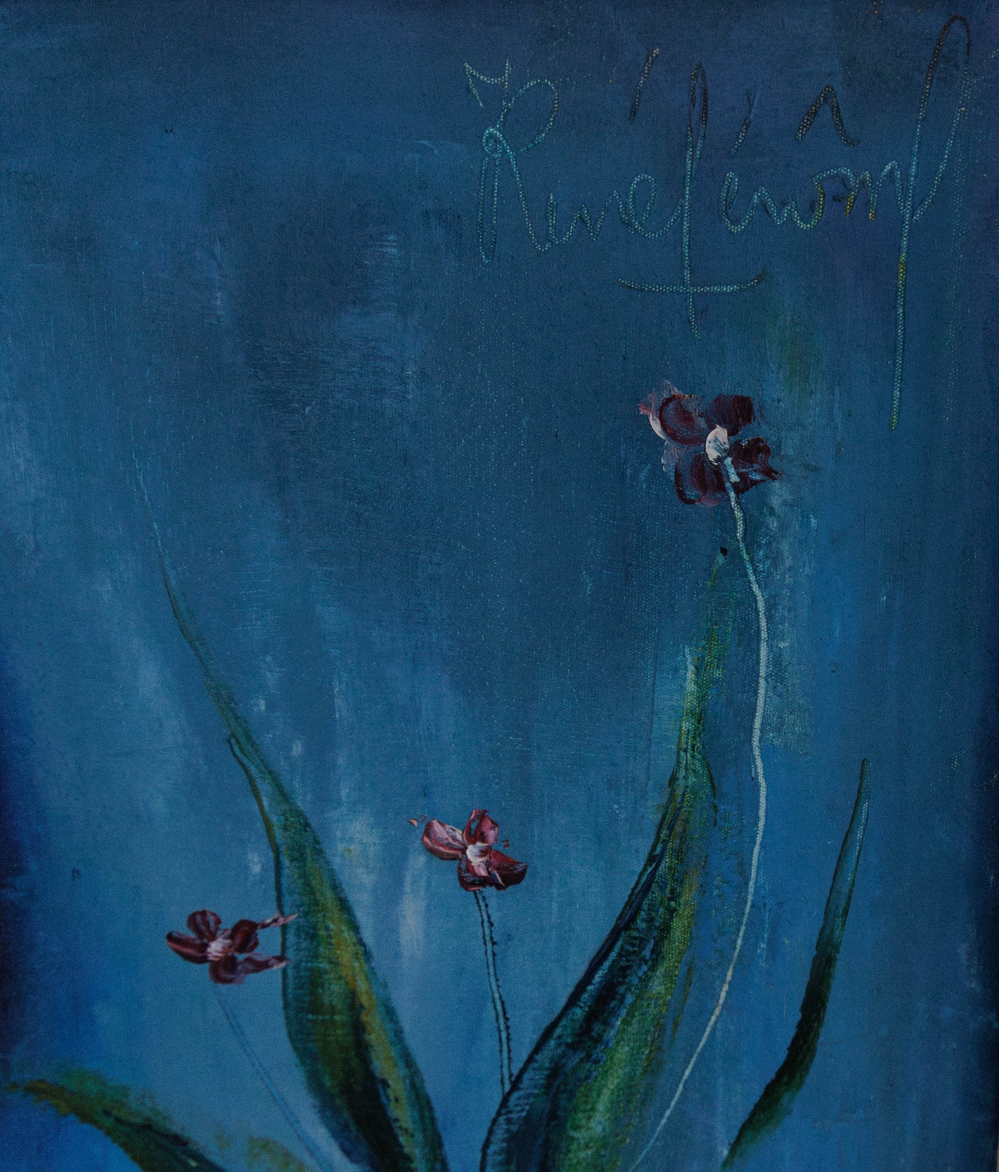 Jean-René Jérôme (1942-1991) 29.5"x17.5" Seated Woman with Vase c1970 Acrylic on Canvas Unframed Painting #1LW