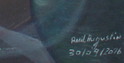 Jean Amil Augustin 23.62"x15.75" Faces of Abundance 2016 Oil on Canvas Unframed Painting #7CFS