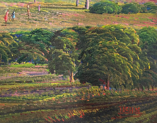 Jean Adrien Seide 16"x20" Paysage avec vue sur la baie 2023 Acrylique sur toile Peinture #31MFN