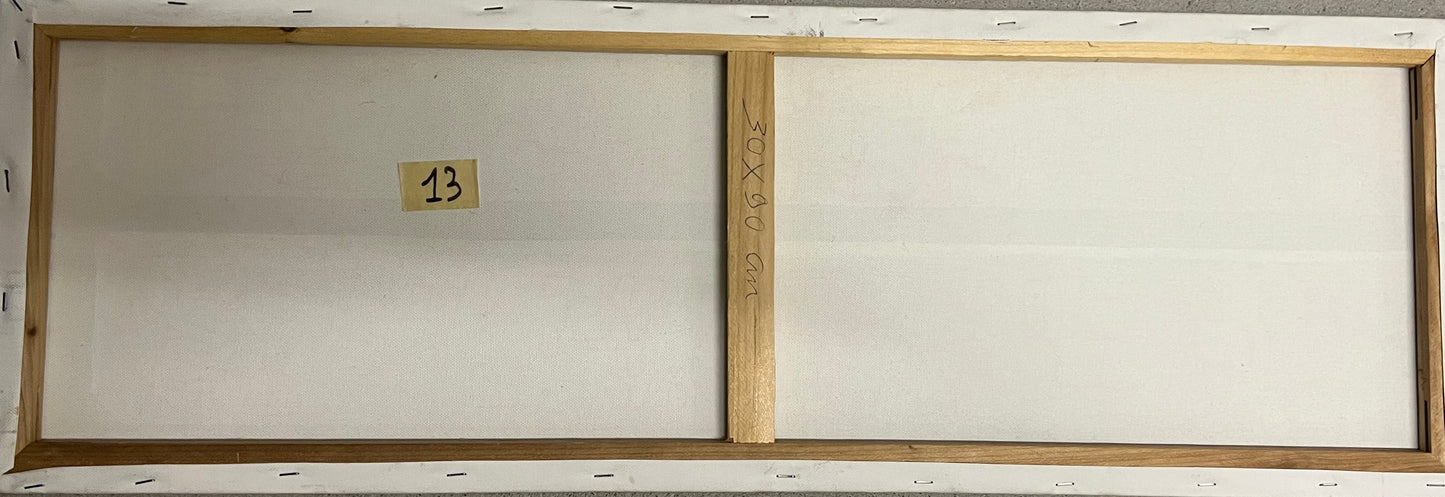 Jean Amil Augustin 35.43"x11.81" Haversting the Fields 2016 Oil on Canvas Unframed Painting #2CFS