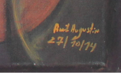 Jean Amil Augustin 22.65"x17.72" The Face of Creation 2014 Oil on Canvas Unframed Painting #3CFS