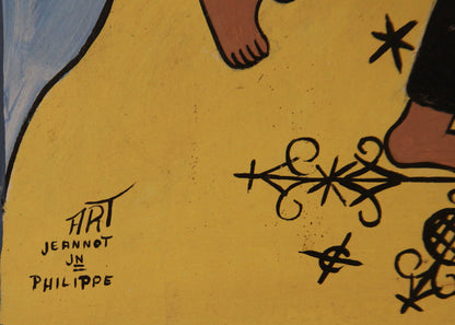 Jeannot Jn-Philippe (1958-1997) 23.75"x19.50" Baron Samedi Acrylic on Board Unframed Painting#1TP