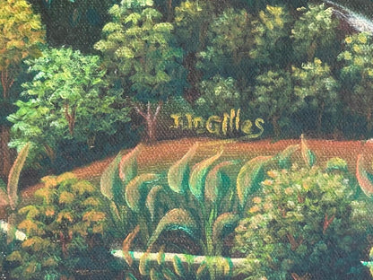 Joseph Jn-Gilles 24"x36" Calabazas enormes Óleo sobre lienzo c1990 #5-2-95MFN
