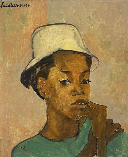 Luce Turnier 24"x20" The Pose c1960 Acrylic on Board Unframed Painting#2502GN-HA