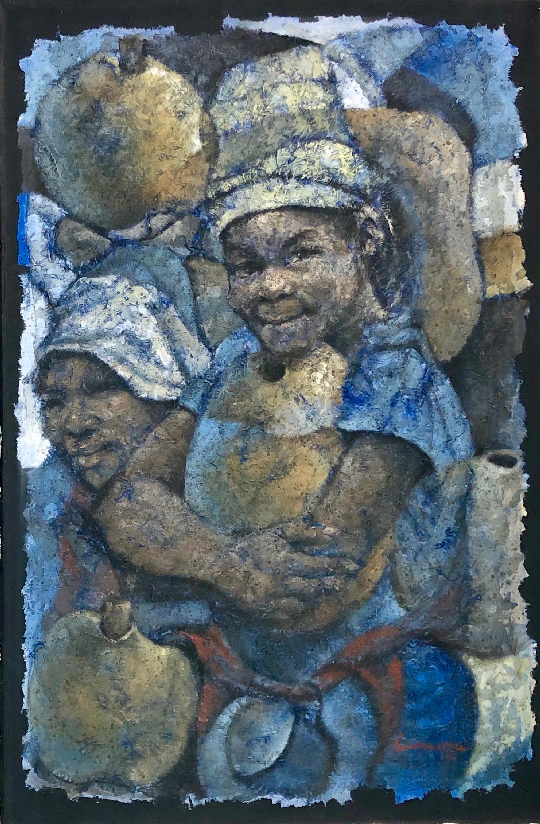 Lyonel Laurenceau 36"x24" Untitled 1979 Acrylic on Canvas Painting #6-3-96MFN