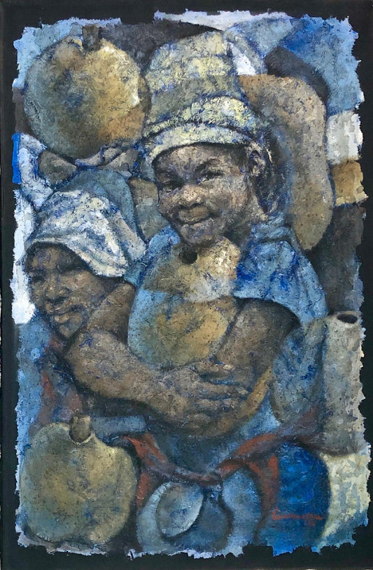 Lyonel Laurenceau 36"x24" Untitled 1979 Acrylic on Canvas Painting #6-3-96MFN