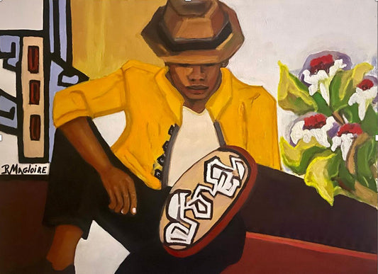 Rolande Magloire 30"x40" The Mustard Jacket 2023 Oil on Canvas Painting #9RM