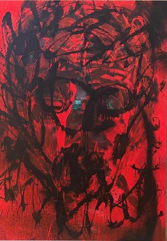 Mario Benjamin 68.75" x48" Abstract Expressionist Portrait 2017 Acrylic on Canvas Unframed Painting #1TH