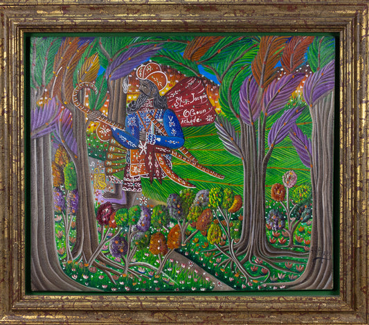 Andre Pierre (1914-2005) 20"x24" "St Jacque Ogoun Achadé" c1980 Oil on Canvas Framed Painting  #23SS