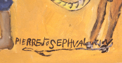 Pierre-Joseph Valcin (1925-2000) 18"x24" Outdoor Cooking c1980 Acrylic on Canvas #1TP