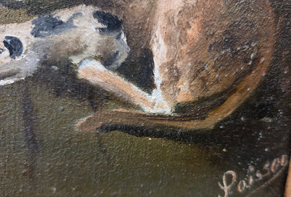 Louverture Poisson (1914-1985) 24"x20" Marine nocturne 1980 Huile sur toile Peinture non encadrée