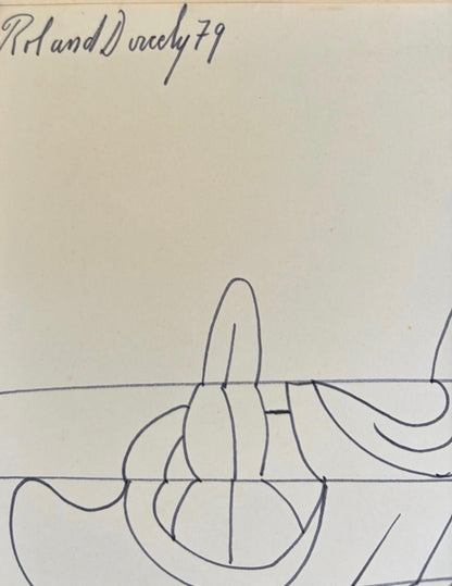 Roland Dorcely (1930-2017) 16"x10" Abstarct Profile 1979 Ink On Paper Drawing Unframed #4FDM