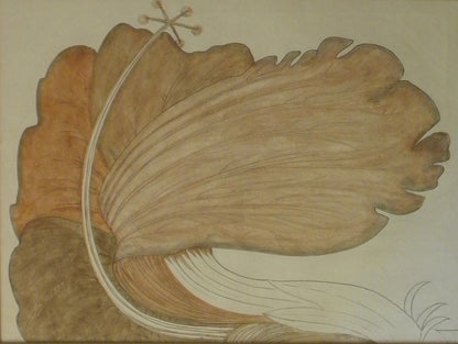 Tebo Abstract Botanical Forms, original 30×40 mixed media on canvas, signed and numbered 31/777, depicting abstract botanical forms and stylized female profiles. Ships from a private collection in Florida with a Certificate of Authenticity.