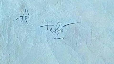 Sacha Thebaud- Tebo (1934-2004) 20"x13" La Fille Cire et Pigments sur Toile#9705GN-HA