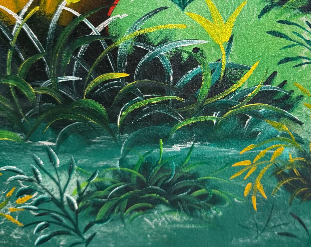 Wooley Abelard 24"x16" Tree of Life 1978 Oil on Canvas Unframed Painting #1RS