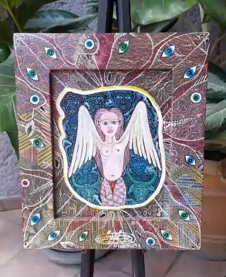 Frantz Zephrin 11 1/2" x 13 1/2” Flying Spirits Oil on Board with Painted Borders #J60-HA